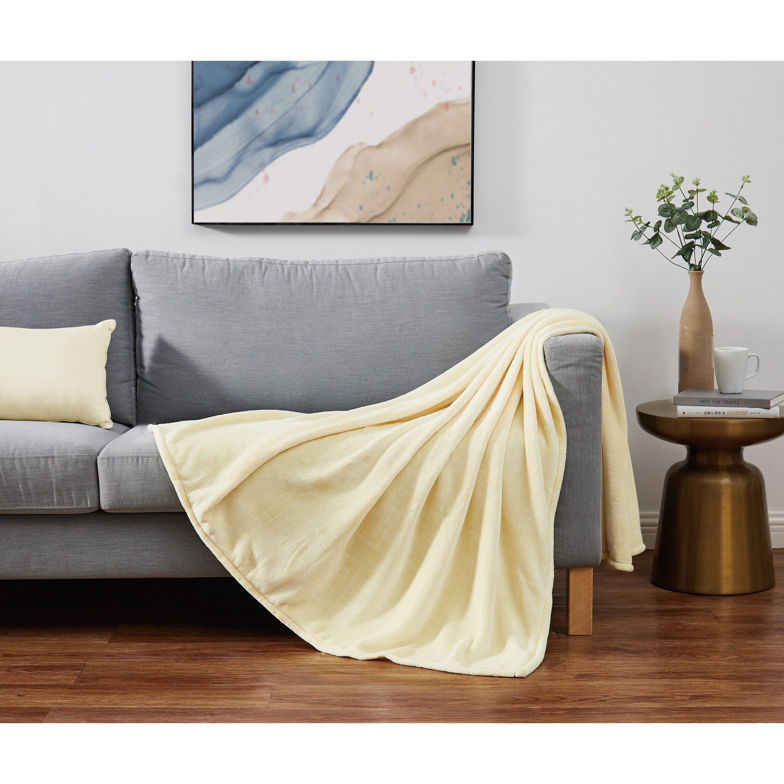Balee Knitted Throw Blanket, 60" W x 80" L, Yellow
