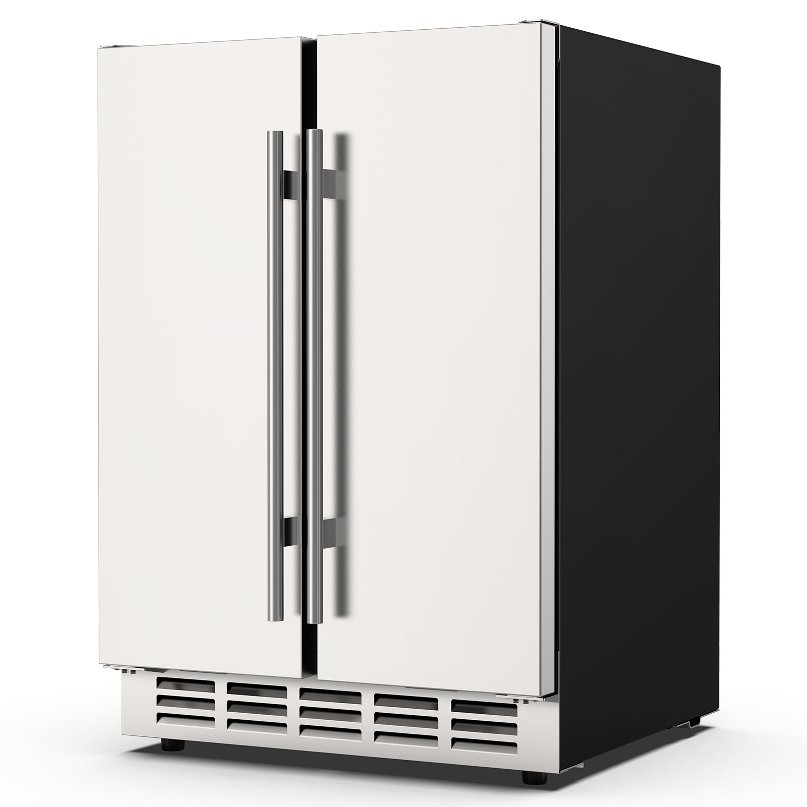 Dual zone 24 in.18-Bottle Wine and 57-Can Beverage Cooler Fridge with  Stainless Steel door