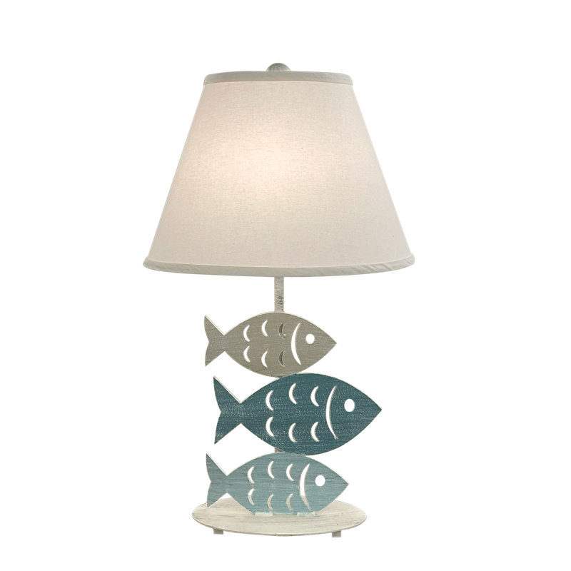 Lampe de table Janvika, Naturel / bleu, H 28,5 po x l 11 po x P 15 po