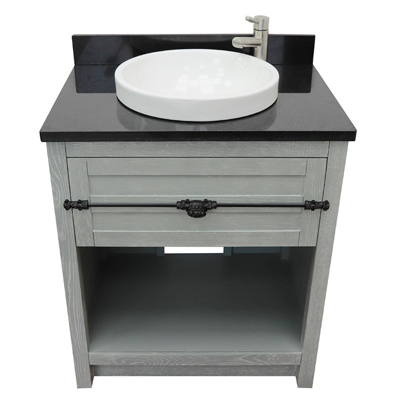 Ensemble de meuble-lavabo simple 31 po Zimmerman, Gris sauge, Noir galaxie