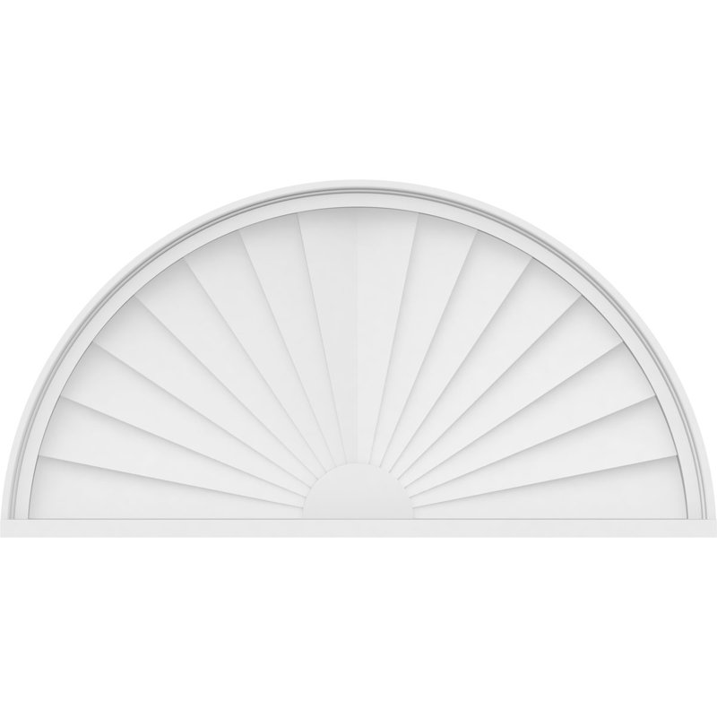 40"W x 20"H x 2"P Half Round Sunburst Architectural Grade PVC Pediment, 20" H  x 40" W  x 2" D