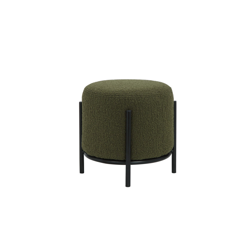 Tabouret rond Formentera jaune bouclé, Vert