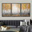 Birch Tree " Autumn Whisper Golden Aspens Seasonal Forest Landscape Illustration Rustic Artwork Ultra " 3 - Pieces-98697347-98697348