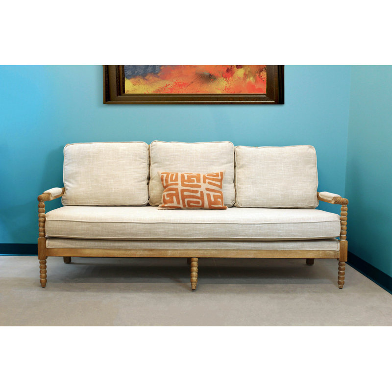 Leola Upholstered 75'' Sofa, Ivory Linen