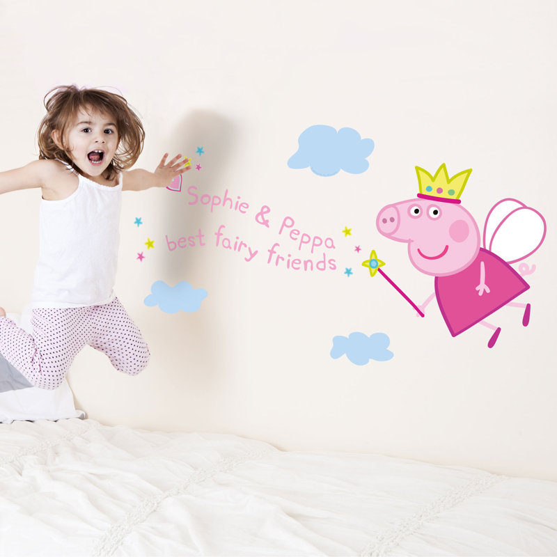 Personalized Peppa Pig Wall Sticker, 126cm H x 35cm W, Yes