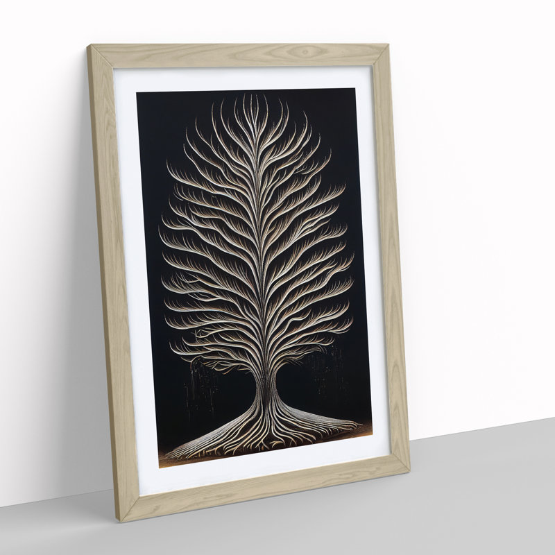 Classical Tree No.2 - Single Picture Frame Print, 64cm H x 46cm W x 2cm D, Oak
