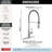 Essa Pro Style Commercial Kitchen Faucet with Pull Down Sprayer, Chrome Single Hole Kitchen Sink Faucet, Single Handle, Chrome-104611083