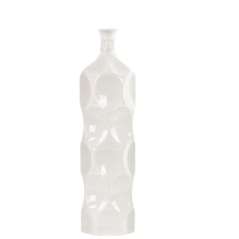 Vase de table 17,75 po Eaglin, H 17,78 po x l 4,75 po x p 4,75 po, Blanc