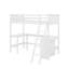 Lit mezzanine simple avec tablettes et bureau