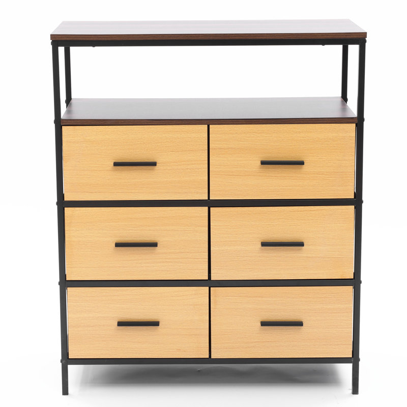 Commode 6 tiroirs Christaphor H 38,2 po avec tiroirs pliables