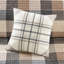 Couette 6 pièces à chevrons, couleur neutre, motif à carreaux Buffalo, coussins imprimés cousus à la main, style neutre et décoratif, avec toutes les fonctionnalités.