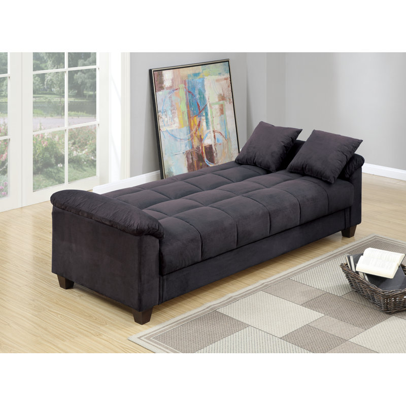 Tomeny Full / Double 84'' Upholstered Convertible Sofa, Ebony