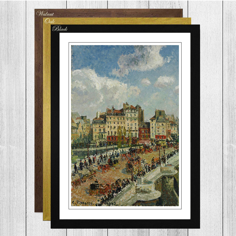 The Pont Neuf by Camille Pissarro - Framed Print, Walnut