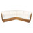 Favets Outdoor V-Shaped Acacia Wood Sectional Sofa With Cushions