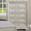 Magnifique meuble de chambre de style transitionnel à 5 tiroirs avec commode 5 tiroirs blanc