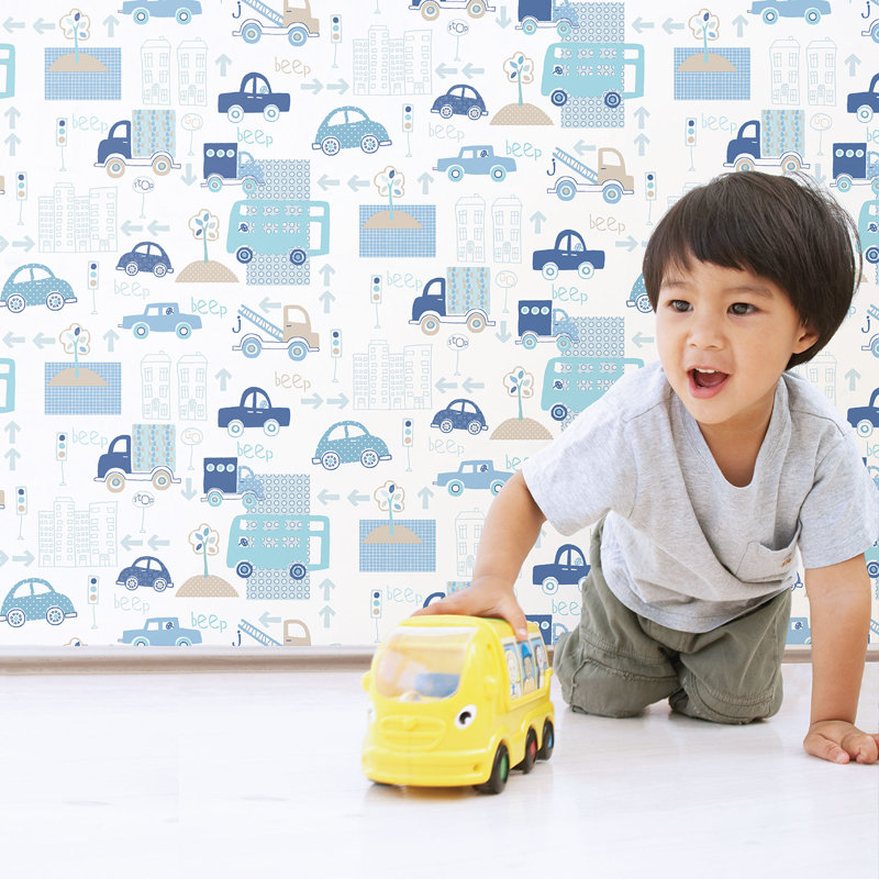 Bellamy 1000cm x 53cm Matte Wallpaper Roll, Blue/White/Brown