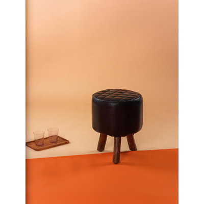 Sheereen Leather Pouf