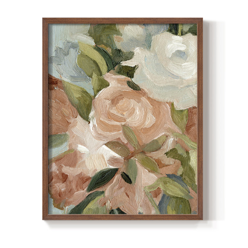 Bouquet Scatter III, reproduction encadrée - bois massif, Brun, H 28 po x l 22 po