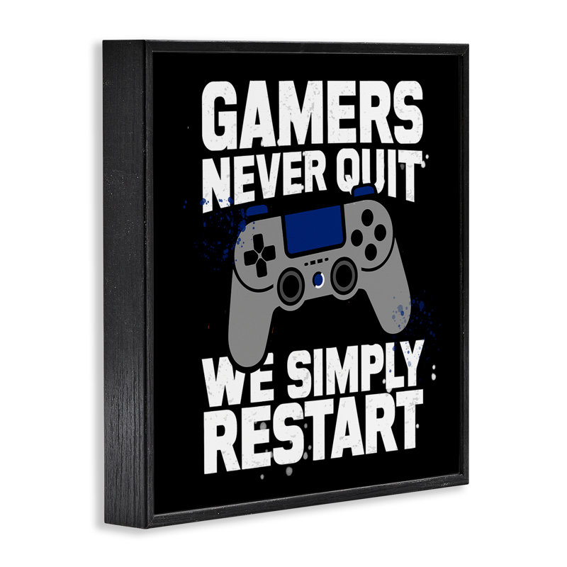 Giclée encadrée par Gamers Never Quit, par Kim Allen, H 17 po x l 17 po, Giclée encadrée noir minuit