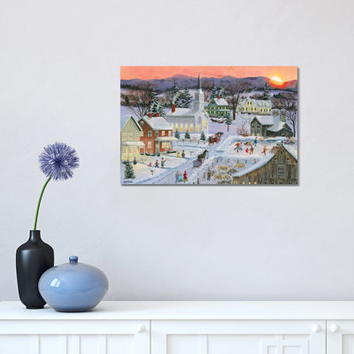 Winter Sunset 1 Piece Wrapped Canvas Wall Art