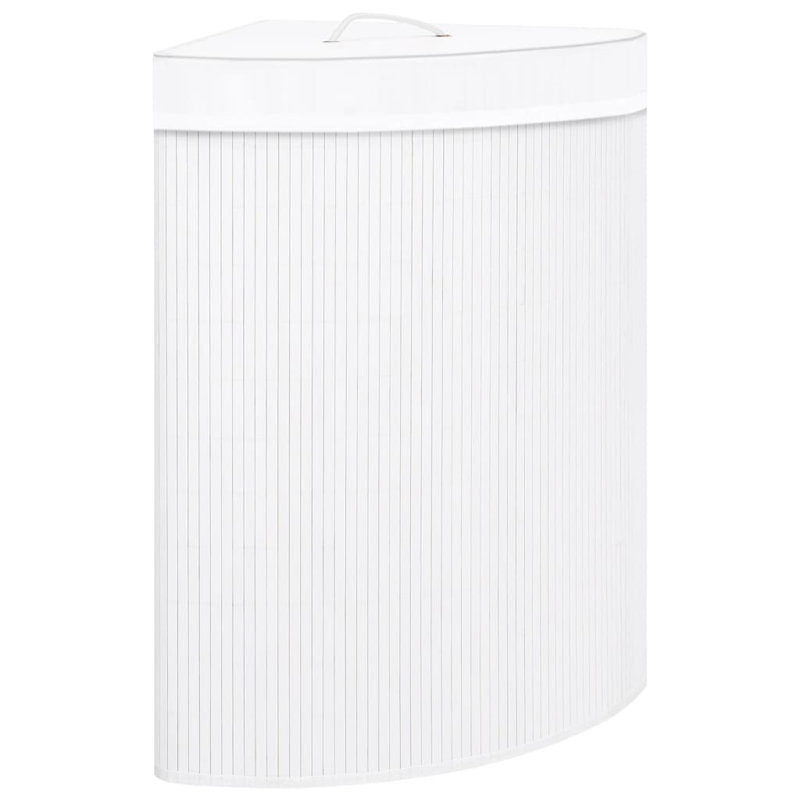 Laundry Hamper with Handles, White