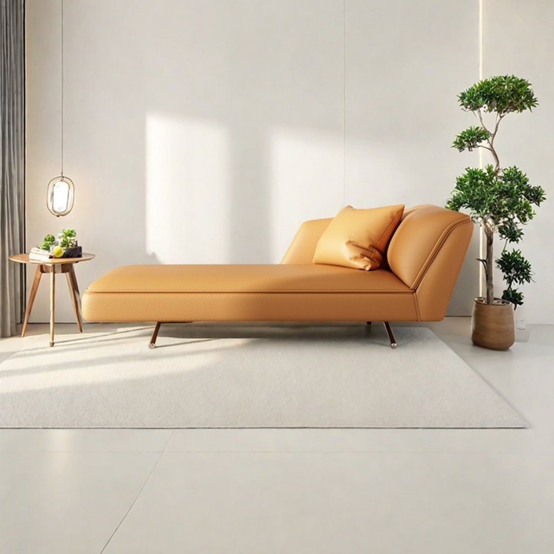 Fauteuil inclinable léger en similicuir luxueux, Orange, Orienté à droite