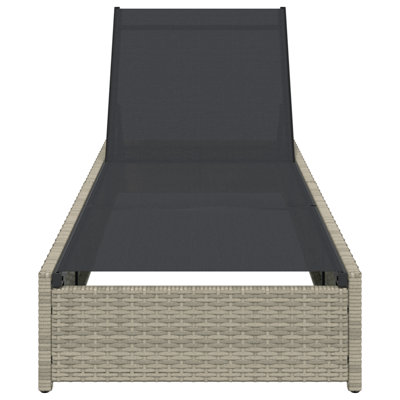 Sun Lounger Reclining Poly Rattan Outdoor Chair Garden Recliner Patio