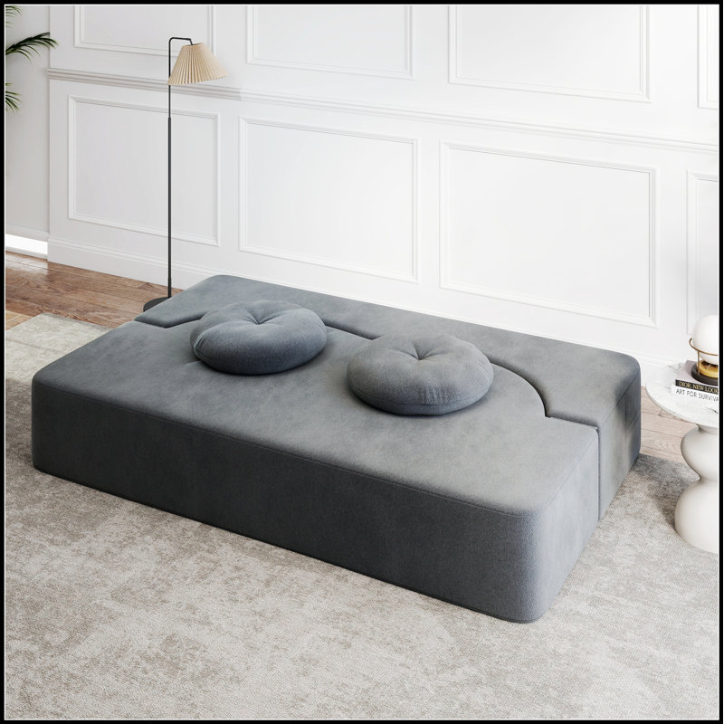 Canapé moderne avec 2 coussins, canapé-lit en velours côtelé moelleux convertible, matelas pliant pleine grandeur, aucun assemblage requis