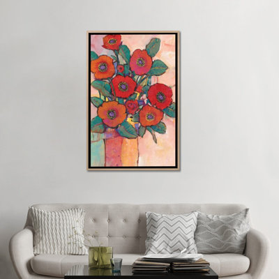 Poppies In A Vase I - Wall Art Print - Framed Canvas