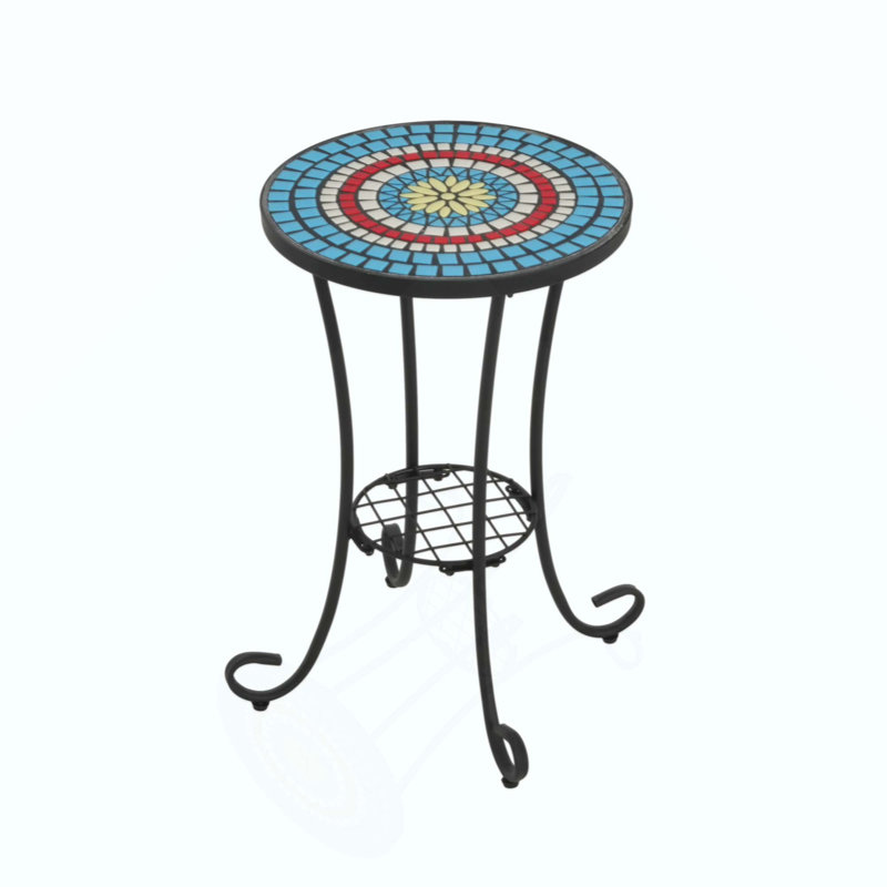 Table d'appoint de patio avec tablette