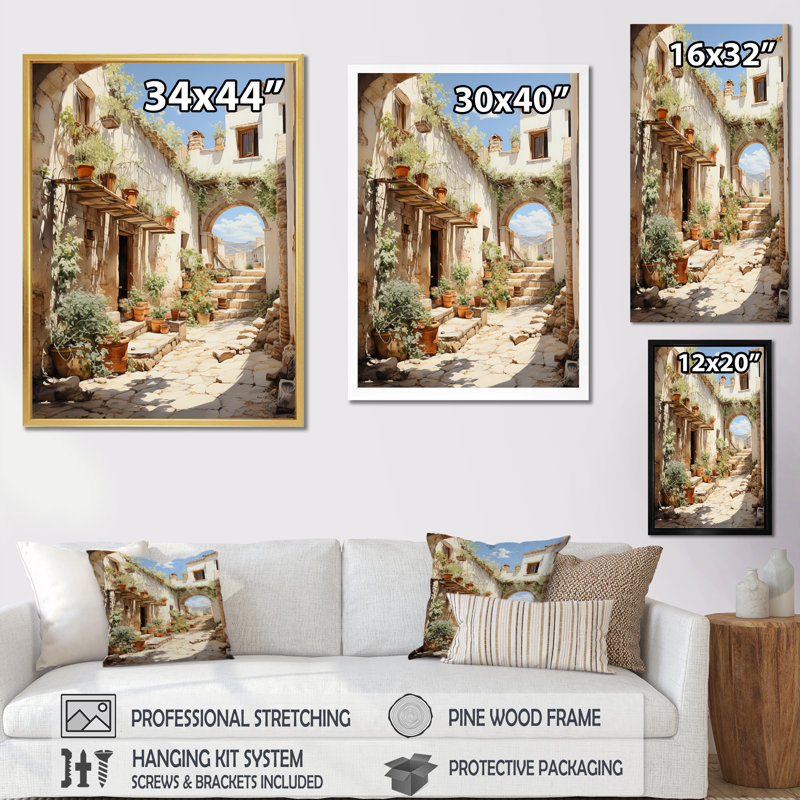 Espagne, village andalou I - reproduction, Cadre photo noir, H 32 po x l 16 po x P 1 po
