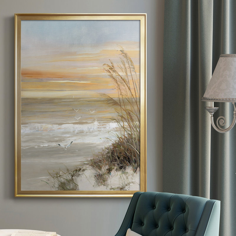 Summer Solstice - peinture encadrée, H 42,5 po x l 30,5 po x P 1,5 po, Toile avec cadre doré, Pas de tapis