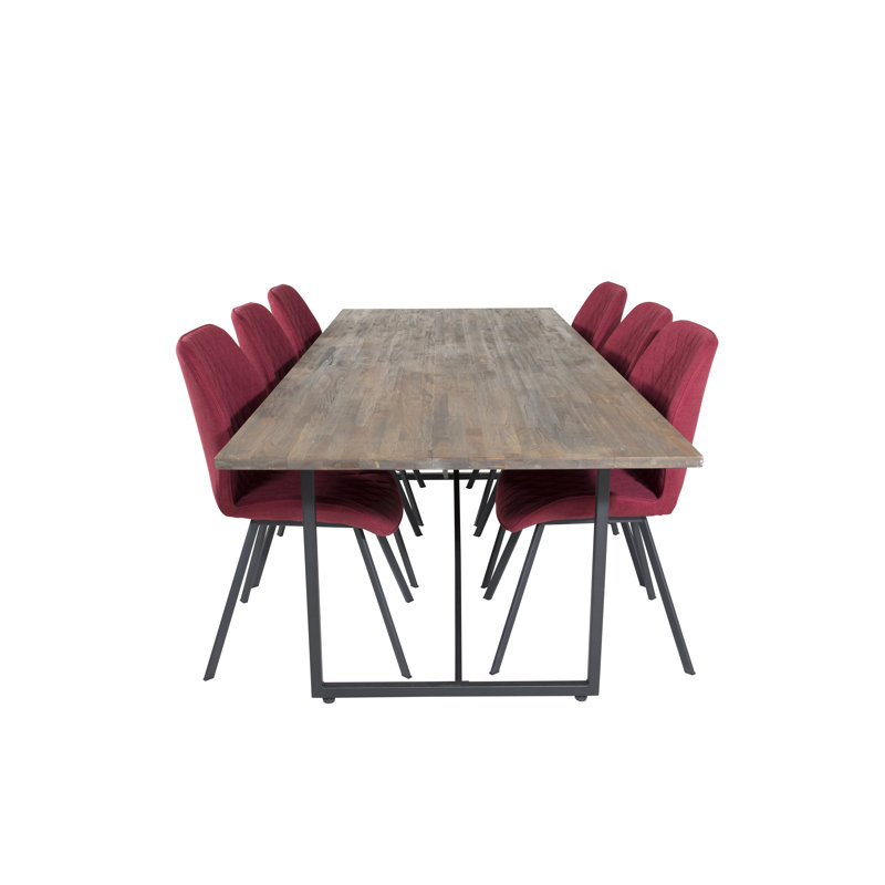 Cepero 6 - Person Dining Set, Red