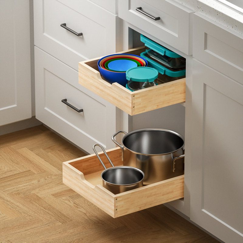 Tiroir à fermeture en douceur pour armoires de cuisine et garde-manger Rashun, H 4 po x l 17,5 po x P 20,98 po