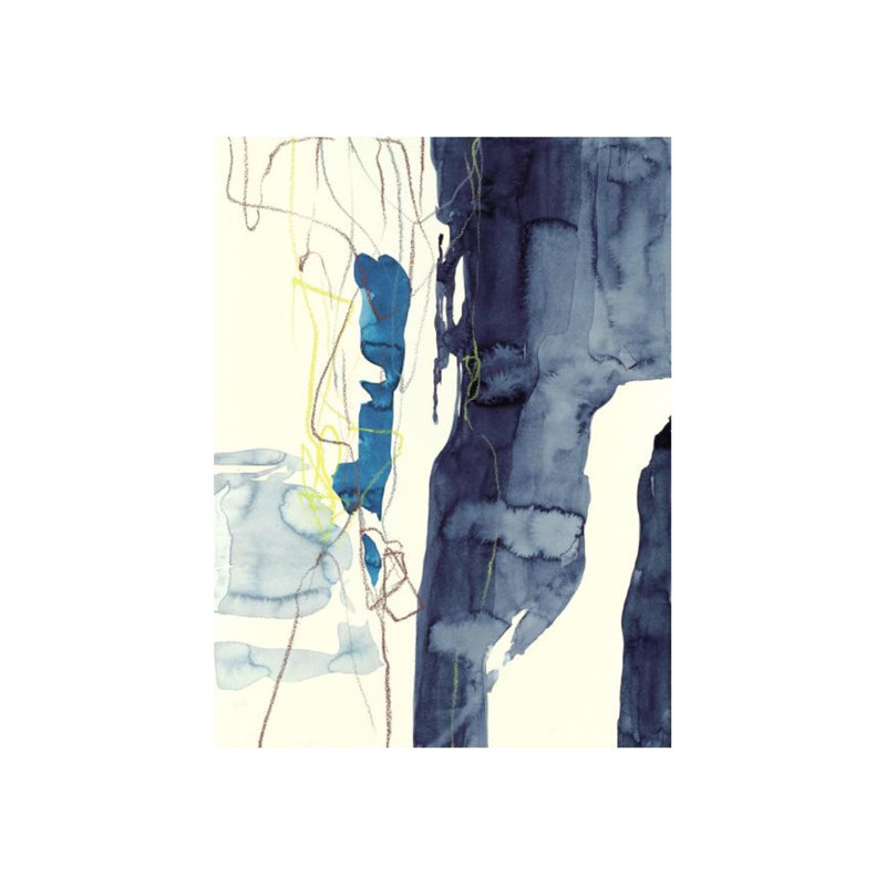 Navy Waterfall II Print by Sara Brown, Glass Coat, 40" H x 30" W