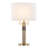 Trophy 27" Glam Table Lamp In Gold Metal And White Linen Shade By 