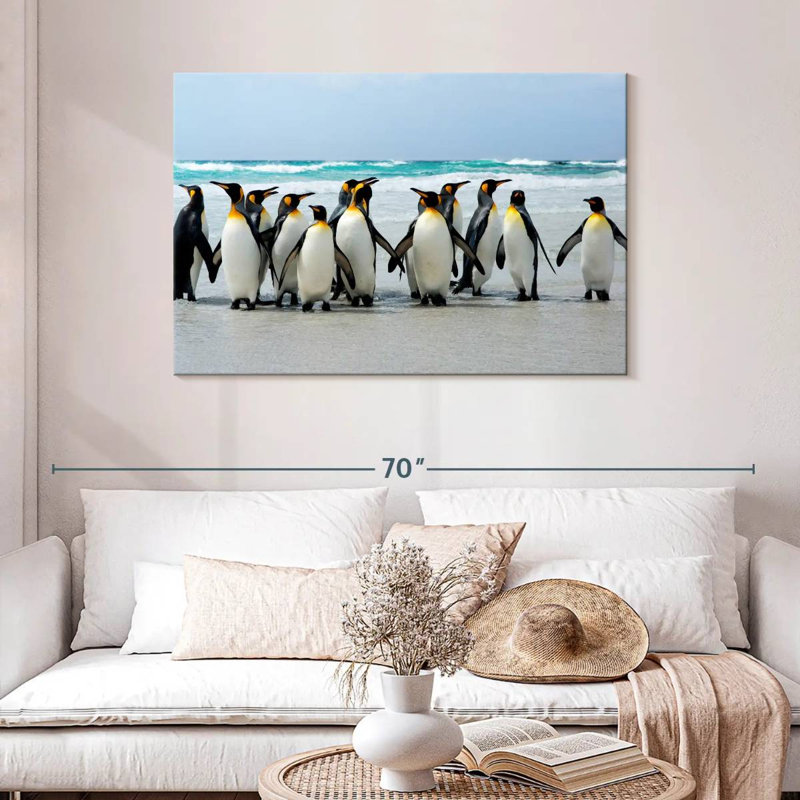 Congrégation de pingouins, H 30 po x l 45 po