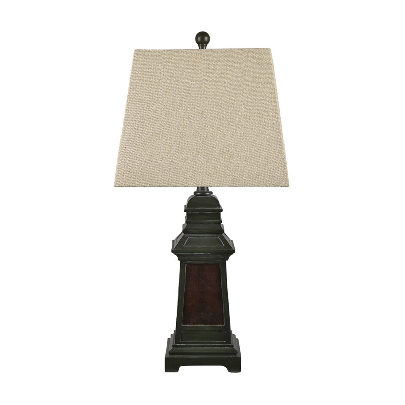29" Resin Table Lamp With Tan Shade