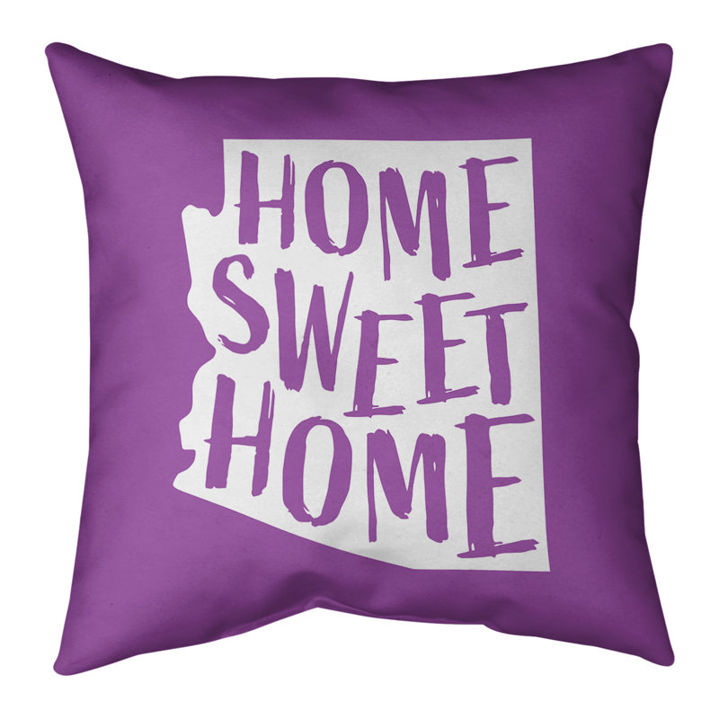 Coussin Home Sweet Alabama, Arizona, Violet, Polyester sergé
