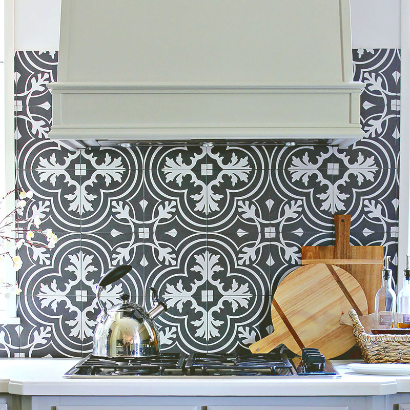 Twenties 8" x 8" Ceramic Patterned Wall and Floor Tile