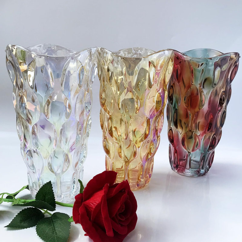Kaitly Glass Table Vase, Purple Light