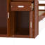 Lit plateforme simple en bois avec bibliothèque pour échantillon et garde-robe mobile, lit multifonctionnel avec lit gigogne intégré-1109647566