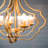 4-Light Gold Open Frame Chandelier with Glass Shades, Adjustable Chain for Dining & Foyer