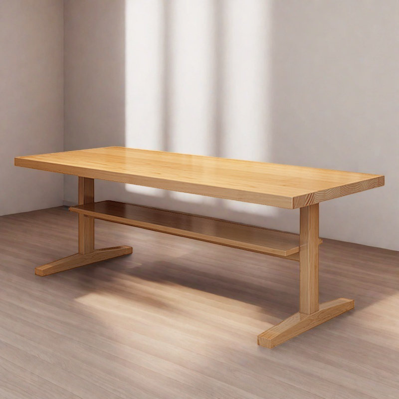 Table de salle à manger moderne et simple en bois massif, H 29,5 po x L 62,9 po x l 31,4 po