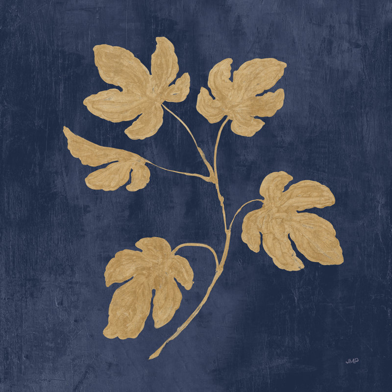 Botanical Study III Gold Navy by Julia Purinton - Wrapped Canvas Print, 46cm H x 30cm W x 3.8cm D