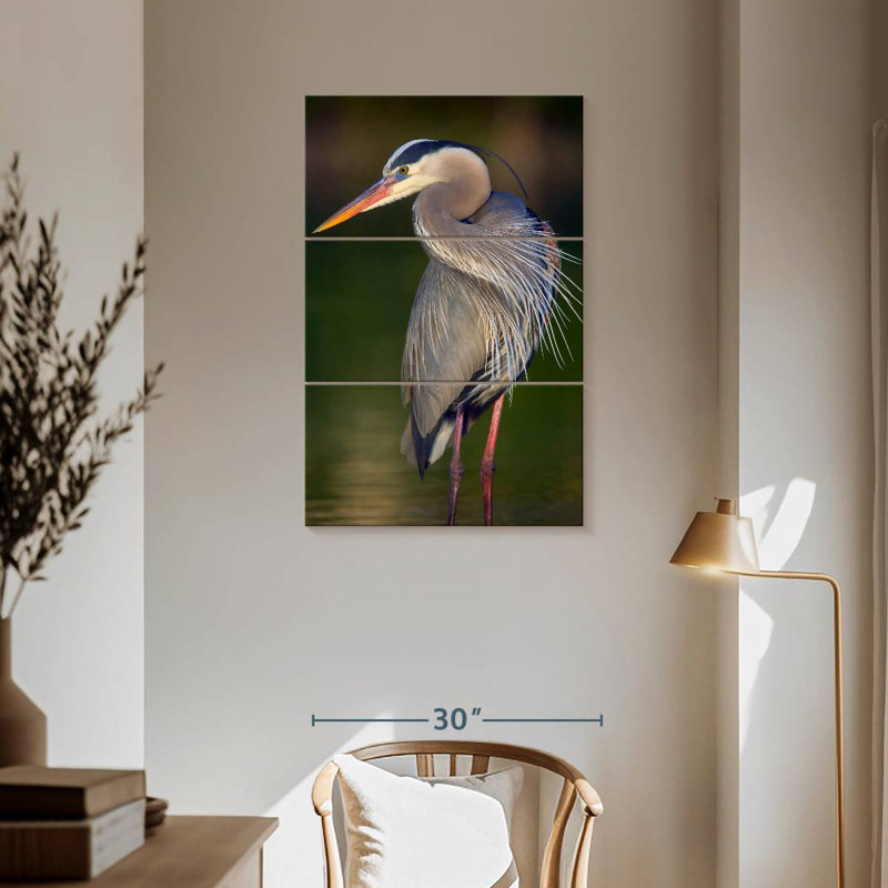 Brampt Wild Great Blue Heron I, 57" H x 36" W
