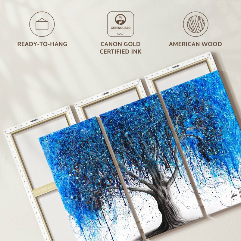 " Blue Moonlight Tree " Set, 28" H x 45" W x 1.25" D