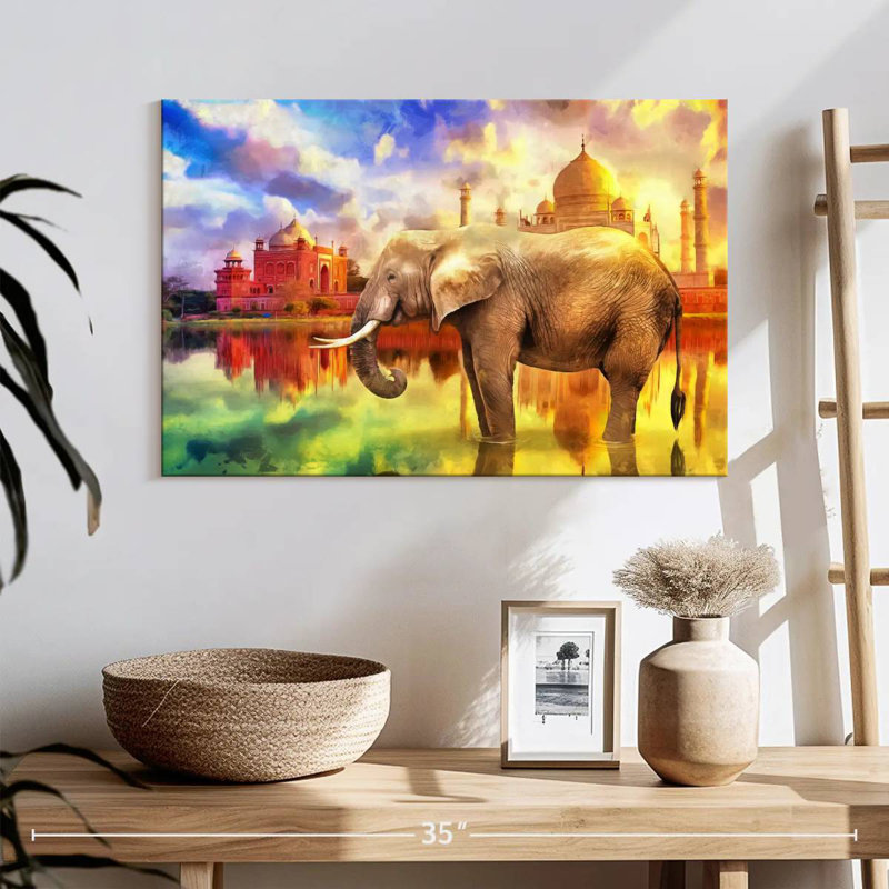 Éléphant Brampt Taj Mahal, H 16 po x l 24 po