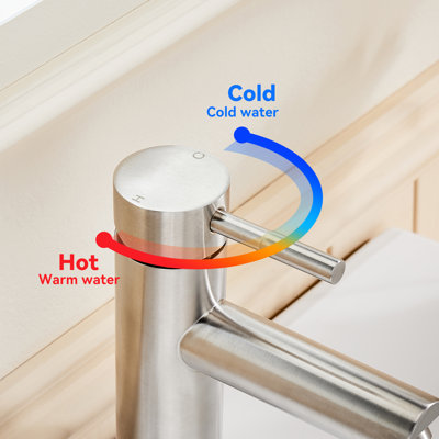 Bathroom Tap Stainless Steel Basin Mixer Single Lever Basin Mixer Chrome For Washbasin, Brushed