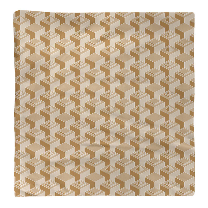 Serviette de table en coton à motif de gratte-ciels à deux couleurs, H 0,1 po x l 10 po x P 10 po, Orange foncé